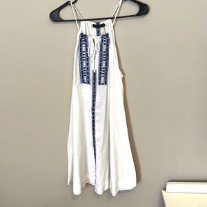 White and blue flow dress